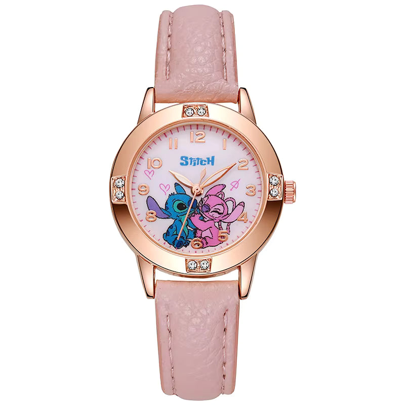 Orologio per bambini moda Fashion Cartoon Pattern Stitch Light Pink