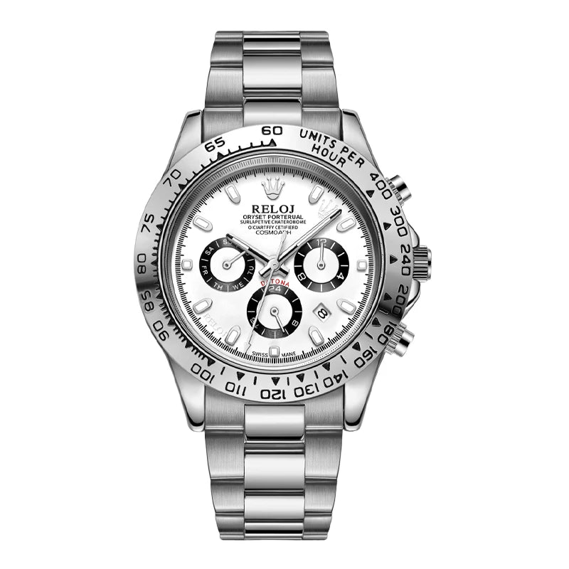 Orologio uomo cronografo multifunzione BIANCO