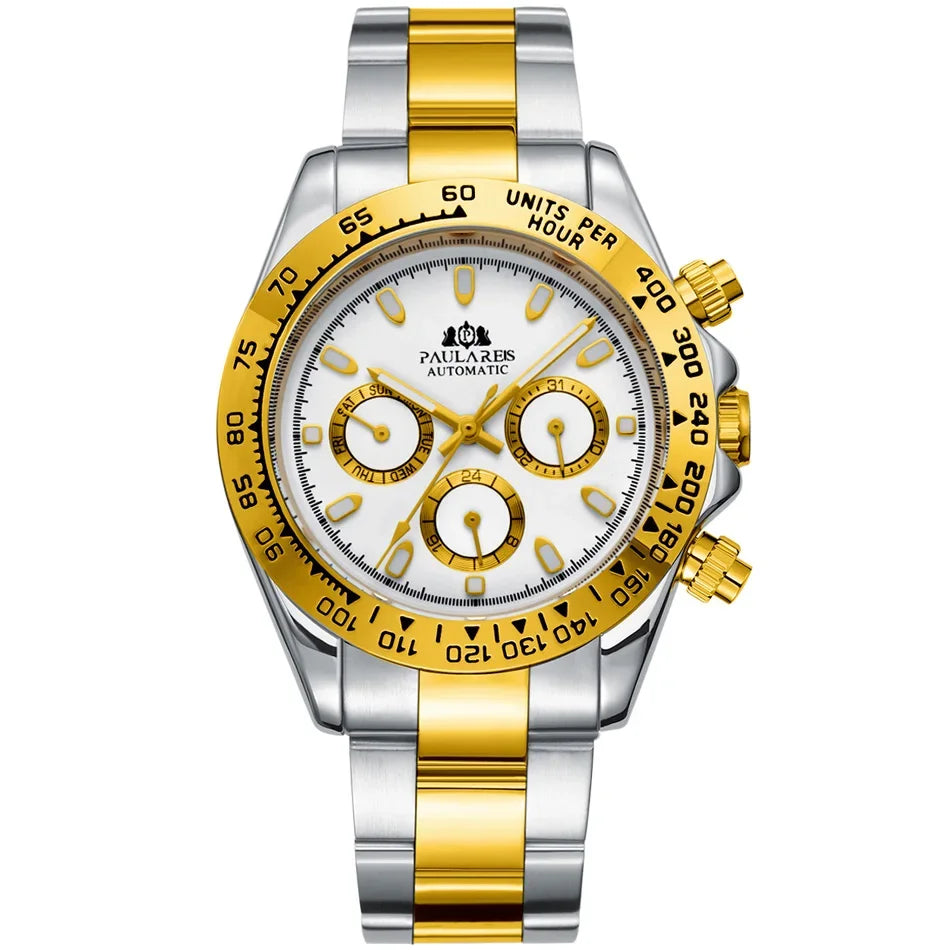 Orologio Automatico cronografo uomo Half-G White