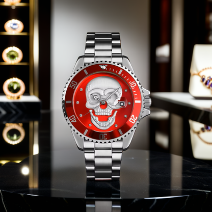 Orologio con teschio Skull Silver Red 3D