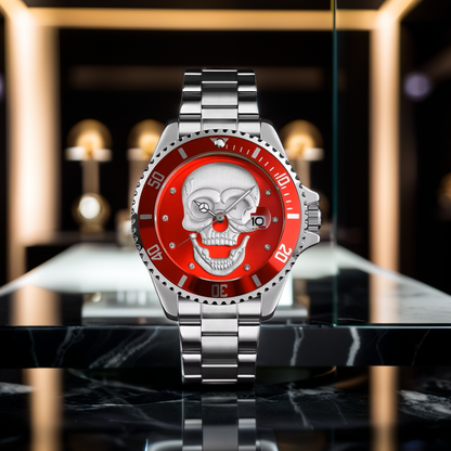 Orologio con teschio Skull Silver Red 3D