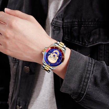 Orologio con teschio Skull Gold Silver blu 3D