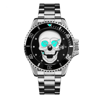 Orologio con teschio Skull Silver Black 3D