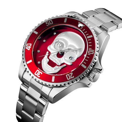 Orologio con teschio Skull Silver Red 3D