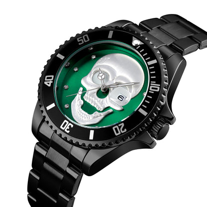 Orologio con teschio Skull Black Green 3D