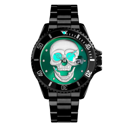 Orologio con teschio Skull Black Green 3D