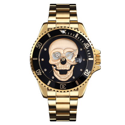 Orologio con teschio Skull Gold black 3D