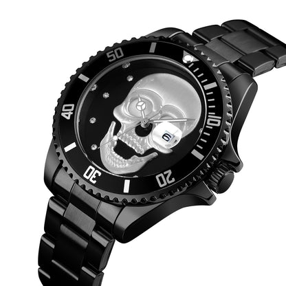 Orologio con teschio Skull All Black 3D