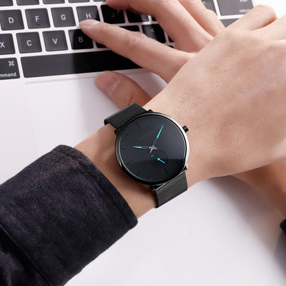 Orologio minimal ultraleggero ultrasottile black Blu