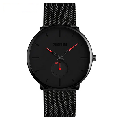 Orologio minimal ultraleggero ultrasottile black red