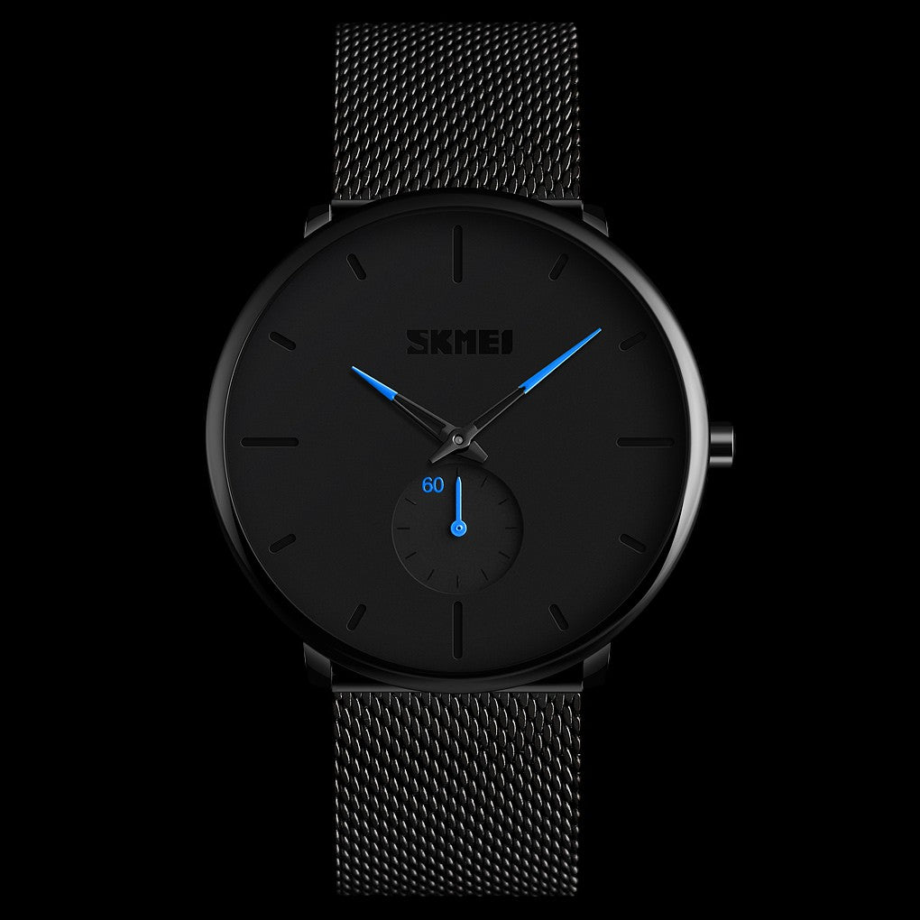 Orologio minimal ultraleggero ultrasottile black Blu