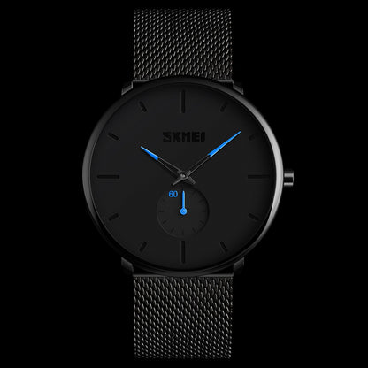 Orologio minimal ultraleggero ultrasottile black Blu