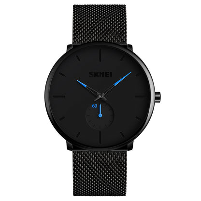 Orologio minimal ultraleggero ultrasottile black Blu