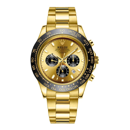 Orologio uomo cronografo multifunzione Oro