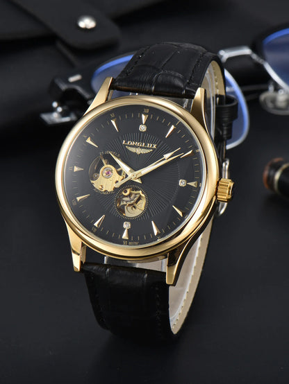 Orologio automatico meccanico elegante uomo 8020P Black gold