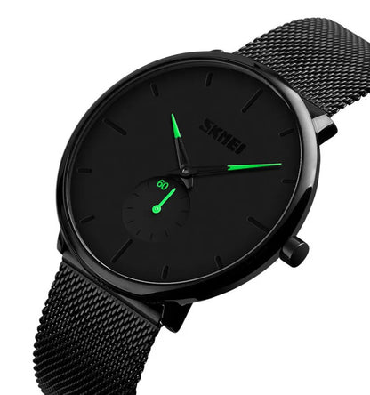 Orologio minimal ultraleggero ultrasottile black green