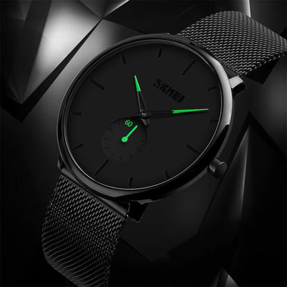 Orologio minimal ultraleggero ultrasottile black green