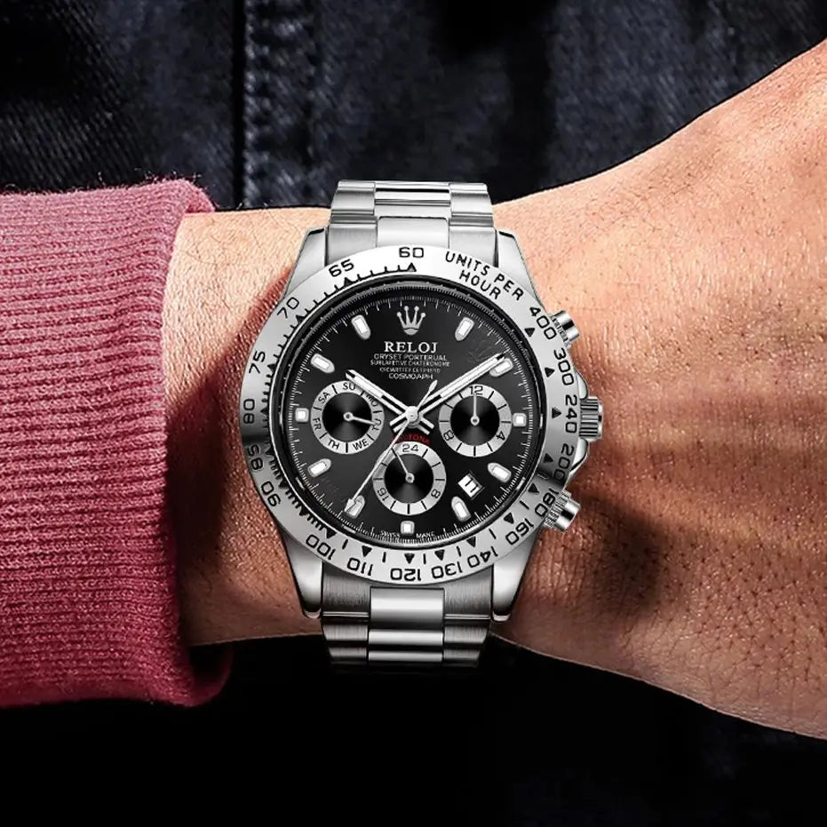 Orologio uomo cronografo multifunzione