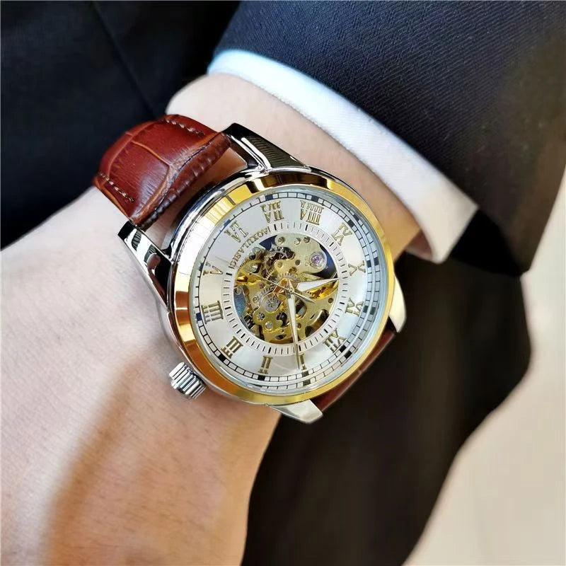 Orologio automatico meccanico uomo skeleton Elegante