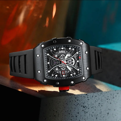 Orologio uomo Skeleton cinturino in silicone