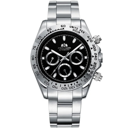 Orologio Automatico cronografo uomo Silver Black